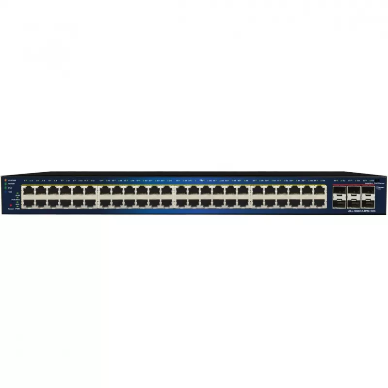 Switch PoE gestionado ALLNET ALL-SG8454PM-10G con 48+6 puertos PoE y uplinks 10G