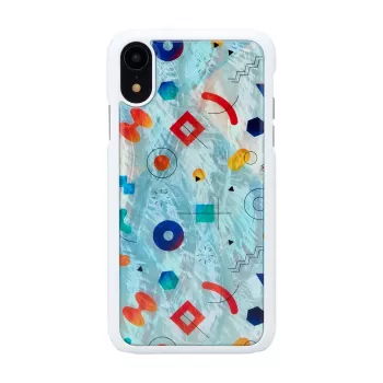 Funda para smartphone iKins para iPhone XR — funda protectora Poppin Rock blanca