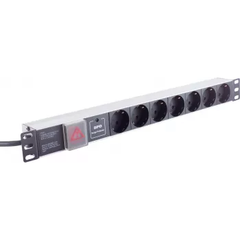 Regleta de enchufes ShiverPeaks BASIC-S 19 pulgadas 7 tomas, negra