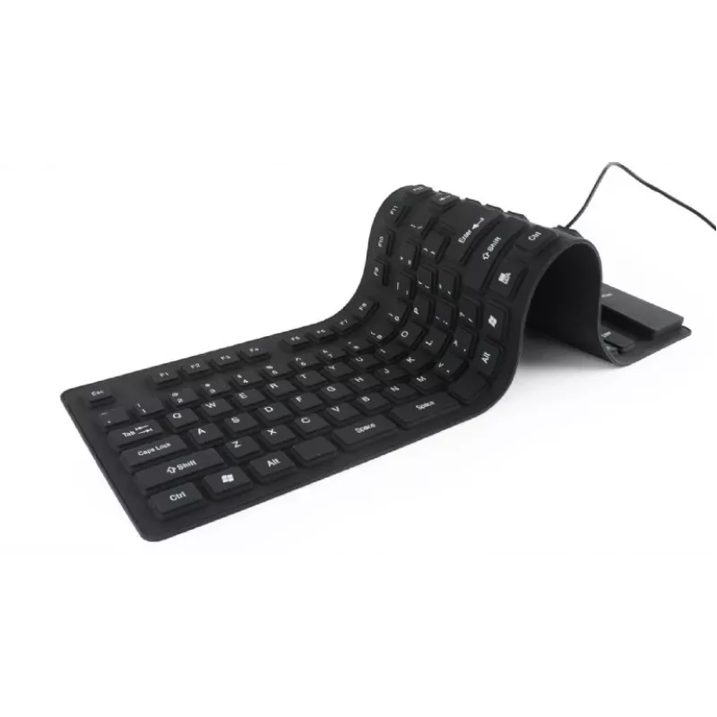 Teclado de silicona USB+PS/2 negro