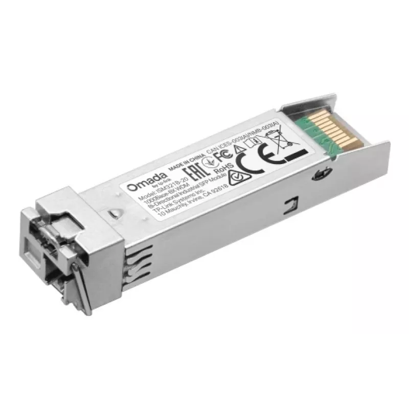 TP-Link Omada ISM321B-20 módulo transceptor SFP, 1000Base-BX WDM bidireccional, industrial, fibra monomodo, LC (UPC), 1,25 Gbit/s, 20 km, módulo B