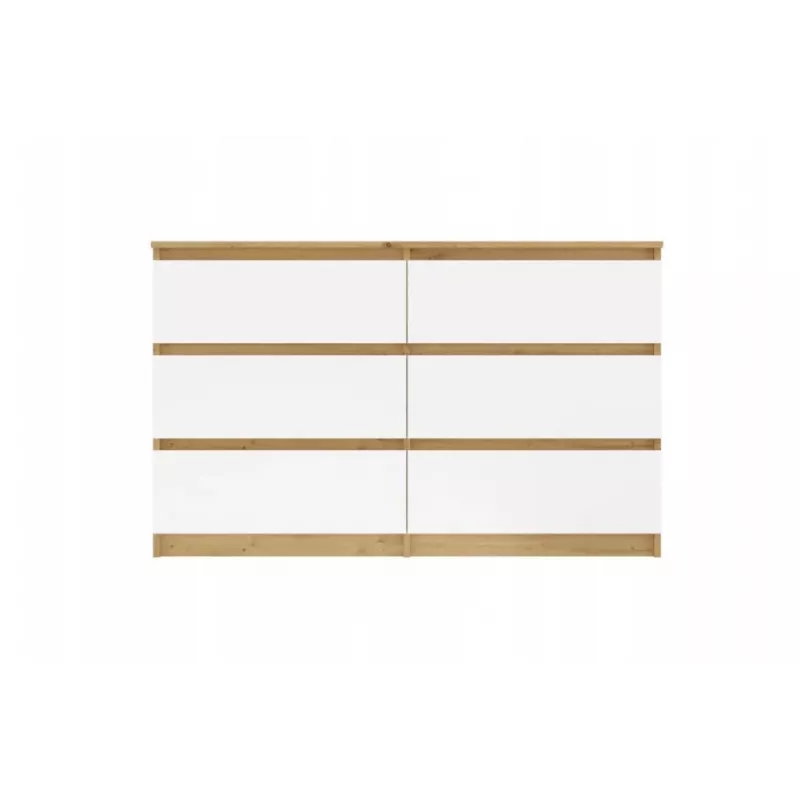 Cómoda 6 cajones 120 cm Top E Shop Malwa — Artisan Oak / blanco, aglomerado