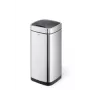 Papelera rectangular Durable NO TOUCH 35L acero inoxidable negro plateado