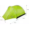 Tienda de campaña PROMIS NT80 — tienda de camping para 3 personas con avance y mosquitera, superficie base 2x2 m