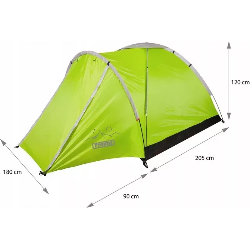 Tienda de campaña PROMIS NT80 — tienda de camping para 3 personas con avance y mosquitera, superficie base 2x2 m