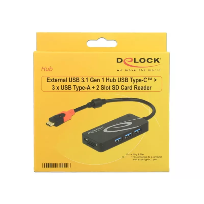 Hub USB DeLOCK USB 3.0 Type-C 3 puertos