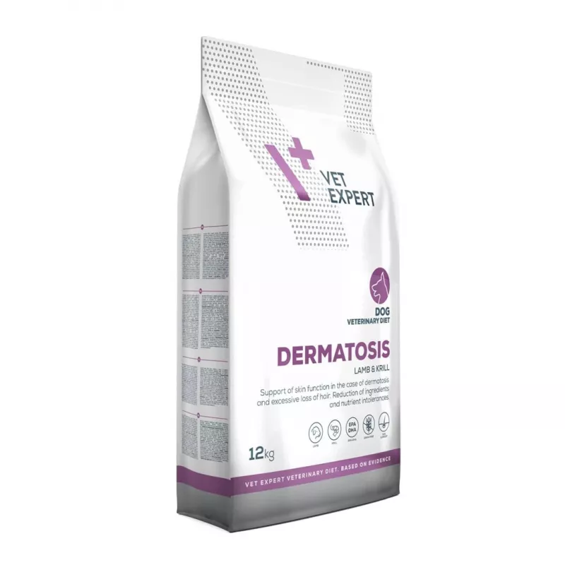 VETEXPERT Veterinary Diet Dermatosis Dog Lamb & Krill pienso seco para perros, 12 kg