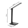 Lámpara de mesa LED MACLEAN MCE614B — regulable, brazo plegable ajustable, 9W, 3000K/4500K/6500K, negra