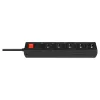Regleta SAVIO LZ-15 — 5 tomas AC, enchufe universal, cable de 5 m, 2500 W, 10 A, negra