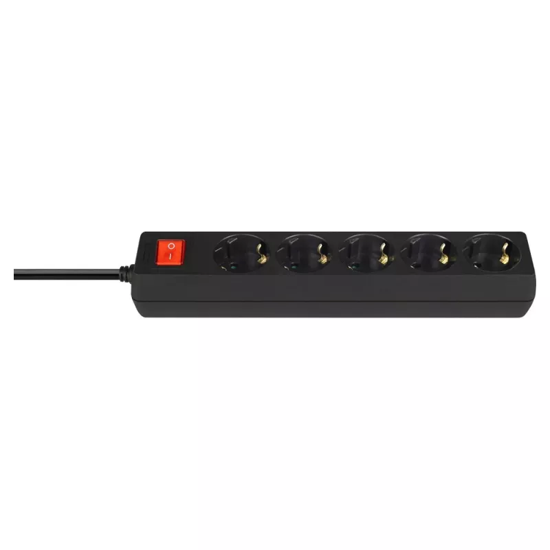 Regleta SAVIO LZ-15 — 5 tomas AC, enchufe universal, cable de 5 m, 2500 W, 10 A, negra