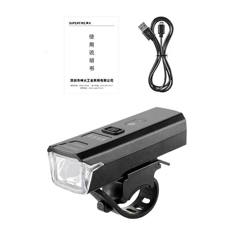 Luz para bicicleta Superfire BL56-A — luz frontal LED recargable compacta