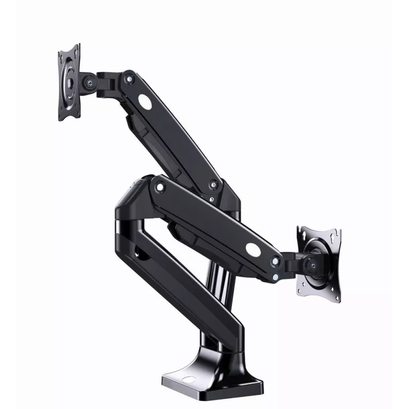 Soporte para monitor GEMBIRD MA-DA2-03 para pantallas de hasta 35 pulgadas, pinza de mesa, VESA 75x75–100x100, 20 kg, negro, Doble pantalla