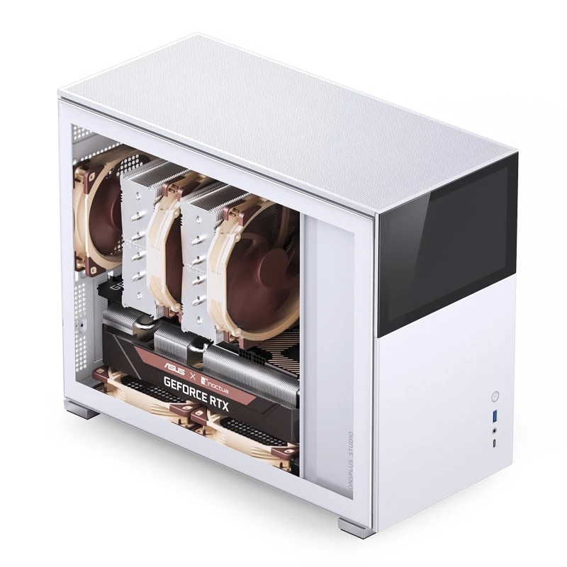 Jonsbo D31 Screen caja de PC Micro-ATX, cristal templado, blanca