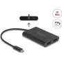 Adaptador DELOCK USB-C a 2× DisplayPort 4K 60 Hz — Modelo 64308
