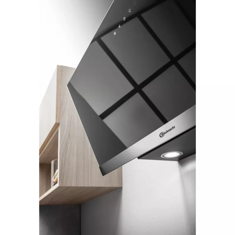 Bauknecht RBHVP 83 LM K campana de pared, 80 cm, extracción/recirculación, LED, negro/acero inoxidable