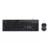 Teclado de tamaño completo con cable Gembird KBS-UM-04 USB QWERTY inglés US con ratón, negro, cable de 1,5 m