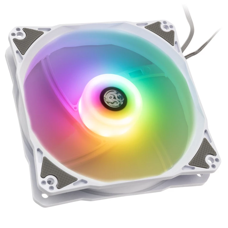 Pack de ventiladores de caja PWM de 120mm BitsPower Notos RGB — blanco, pack de 5 (BPTA-FX1812NTWH-5)