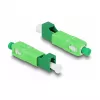Acoplador híbrido de fibra óptica SC simplex macho a LC simplex hembra verde DeLOCK