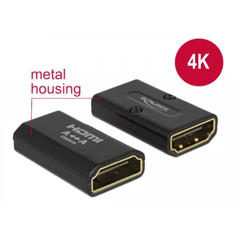 DELOCK Adaptador High Speed HDMI con Ethernet - HDMI-A hembra > HDMI-A hembra 4K Gender Changer negro