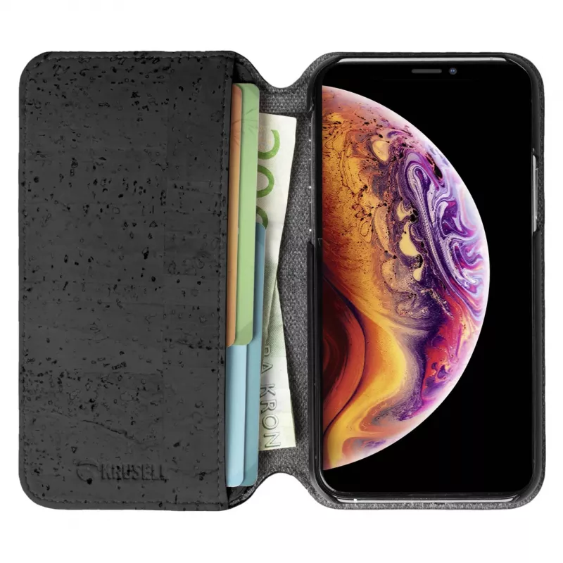 Funda tipo folio Krusell Birka para iPhone 11 Pro Max 16,5 cm negra