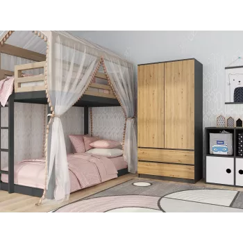 Topeshop SZAFA MALWA AN/AR K armario ropero de dormitorio 5 estantes 2 puerta(s)