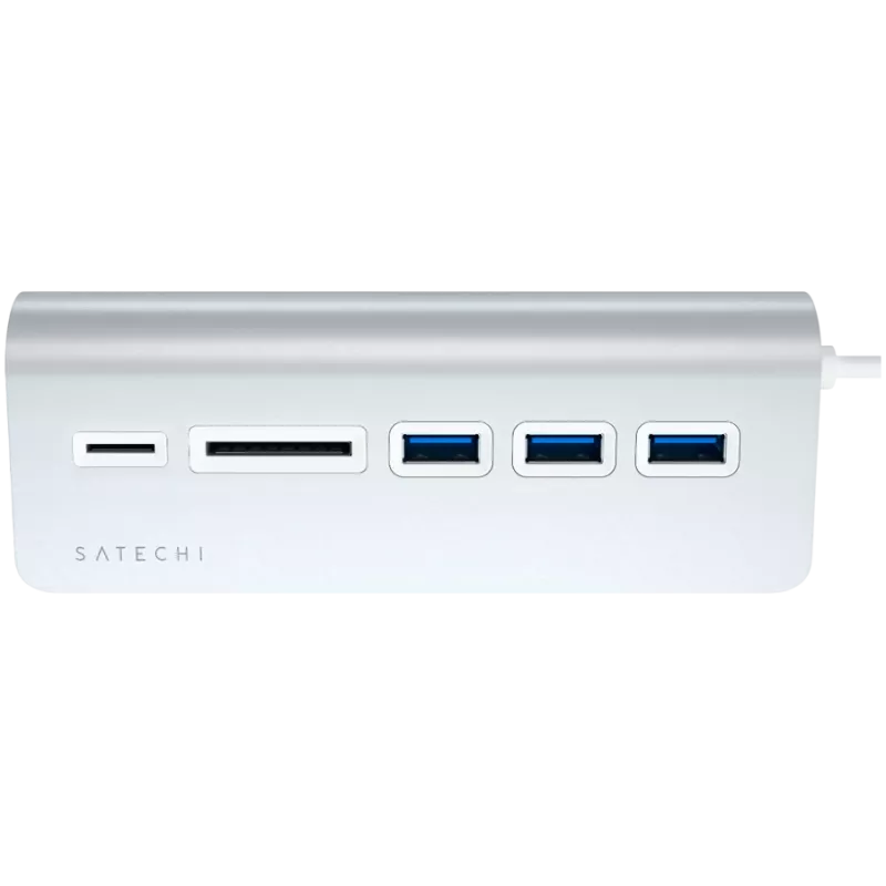 Satechi Type-C Hub USB y lector de tarjetas de aluminio, plata, ST-TCHCRS