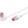 Goobay cable de red CAT 6 1x 90° acodado, S/FTP (PiMF), blanco, 5 m - lengüeta de retención arriba, LSZH libre de halógenos, cobre (51553)
