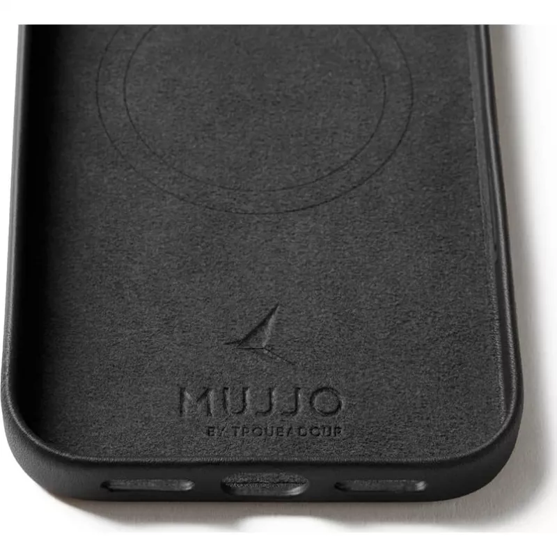 Mujjo Full Leather Case funda para iPhone 17 Pro Max negro