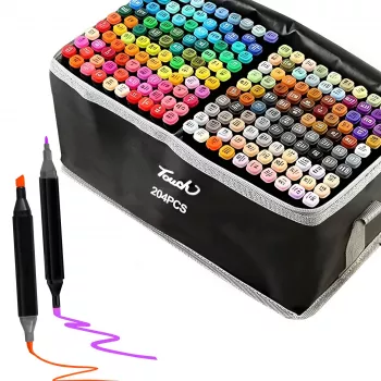 Set de rotuladores Extralink MARKERY 204 uds. — set de rotuladores a base de alcohol, varios colores, 204 uds.