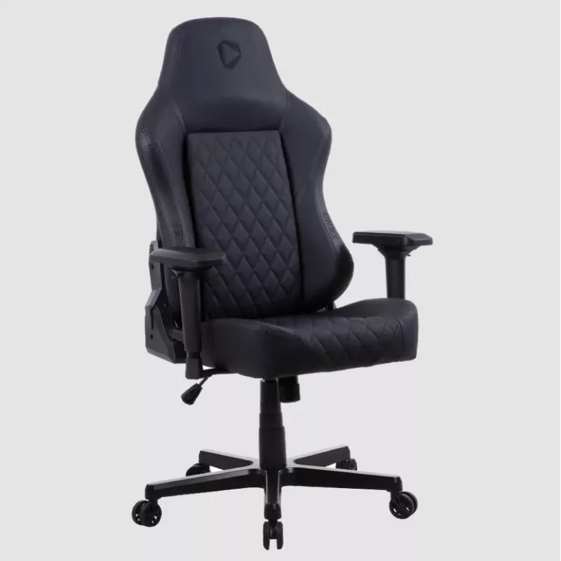 Silla gaming Onex FX8 Formula X — asiento racing ergonómico, reposabrazos ajustables, función de inclinación y balanceo, negro