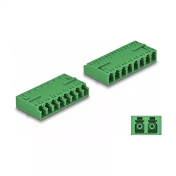 Acoplador de fibra óptica DeLOCK HD LC octuplex conector hembra a LC octuplex conector hembra verde