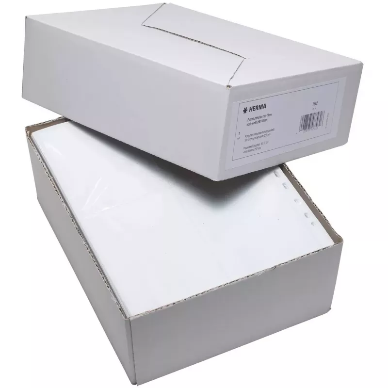 Fundas para fotos HERMA Fotophan 10x15 cm Vertical blanco 250 uds.