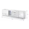 Cama Meble QIU 160 mueble de TV, MDF, blanco brillo