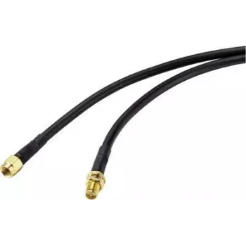 SpeaKa Professional Cable de extensión de antena [1x conector macho RP-SMA - 1x conector hembra RP-SMA] 1,00 m negro (SP-9226156)