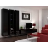 Conjunto de armarios de salón Cama VIGO 2 negro/negro brillante
