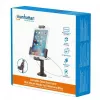 Soporte de mesa para iPad y tablet Manhattan, con cerradura, montaje en pared, protección antirrobo segura, tablets de 7,9 pulgadas a 10,5 pulgadas, giro 360°, inclinación +/- 70°, rotación 330°, negro, garantía de por vida