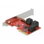 Tarjeta SATA PCI Express x4 DeLOCK 6 puertos formato Low Profile