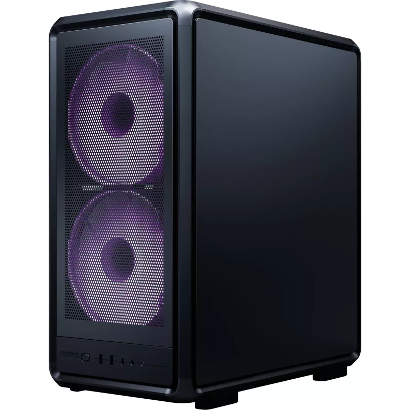 Caja PC Cooler Master MasterFrame 500 Mesh torre Midi — negra con lateral transparente, compatible con ATX/EATX, 2x200 mm frontal, 1x120 mm trasero
