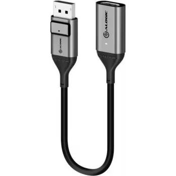 ALOGIC Ultra - Adaptador de vídeo - DisplayPort macho con bloqueo a HDMI hembra - 20cm - Gris espacial - Compatibilidad 4K, activo (ULDPHDA-SGR)