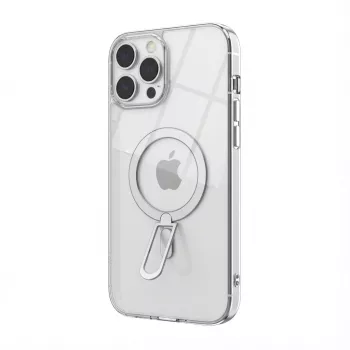 Funda protectora GUAN para iPhone 16 con cristal templado 10H, soporte integrado, blanca