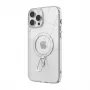 Funda protectora GUAN para iPhone 16 con cristal templado 10H, soporte integrado, blanca