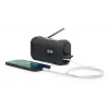 Muse MH-08 MB radio solar portátil con manivela y linterna, negro