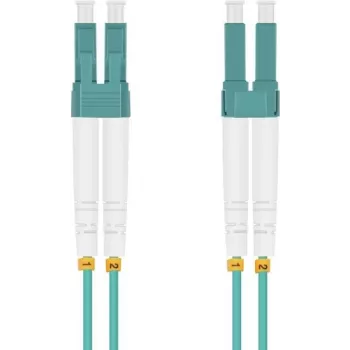 Cable de red helos LC multimodo 1,5 m – cable de red de fibra óptica, conector LC dúplex
