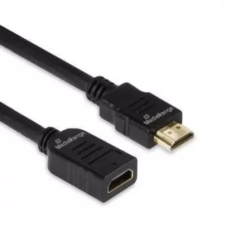 Cable alargador HDMI MediaRange MRCS256, HDMI 2.0, 18 Gbit/s, ARC, HDMI Type-A macho a hembra, 2 m, negro