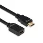 Cable alargador HDMI MediaRange MRCS256, HDMI 2.0, 18 Gbit/s, ARC, HDMI Type-A macho a hembra, 2 m, negro