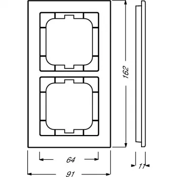 Busch-Jaeger 1754-0-4438. Color del producto: Blanco, Diseño: Sin tornillos, Compatibilidad de marca: Busch-Jaeger. Ancho: 91 mm, Alto: 162 mm, Grosor: 1,1 cm (2C