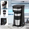 Cafetera de goteo CLATRONIC KA 3733 — depósito de agua de 0,4 l, cafetera de acero inoxidable para 1 taza
