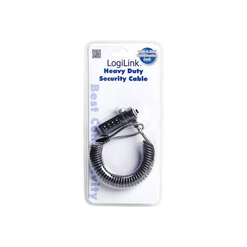 LogiLink NBS004 Candado de cable negro 1,8 m