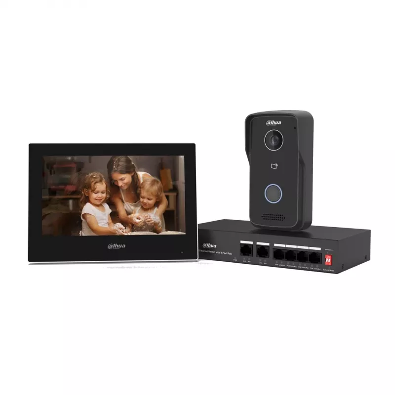 Videoportero DAHUA KTP03 monitor de 7 pulgadas, conexión de 2 hilos, PoE, 1024x600, cámara de 2-MP