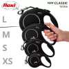 Flexi New Classic L correa extensible para perros, cinta, 5 m, hasta 50 kg, negro